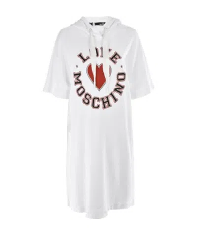 Moschino Letter Print Dress In White