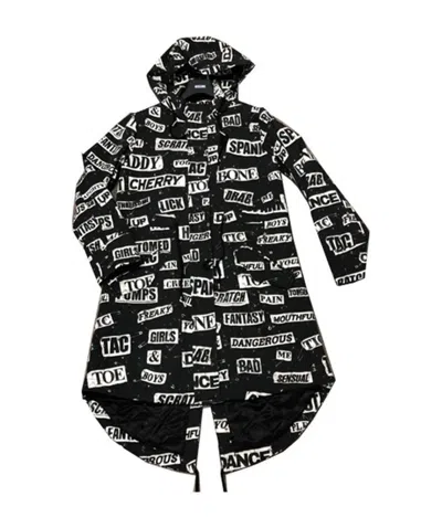 Moschino Letter Printed Casual Jacket In Black
