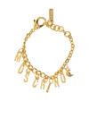 Moschino Lettering-charm Bracelet In Gold