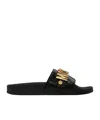 Moschino Pvc Sandal Slide With Lettering Logo In Black