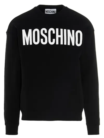 Moschino Lettering Logo Print Sweatshirt In Black