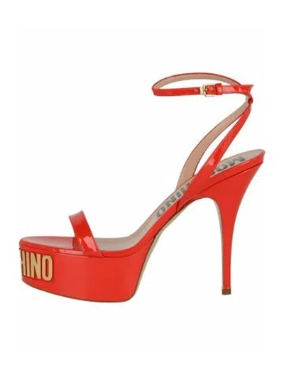 Pre-owned Moschino Lettering Pumps W/ Tags In Orange