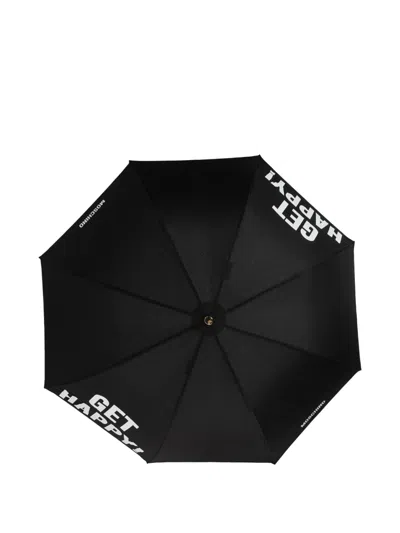 Moschino Lettering Umbrella In Black