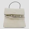 Moschino Light Beige Leather Top Handle Bag In Neutral
