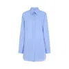 Moschino Cotton Shirt With Chest Pocket And Elastic Waistband In Blue