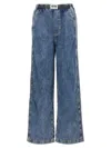 Moschino Wide-leg Denim Trousers With High Waist In Light Blue
