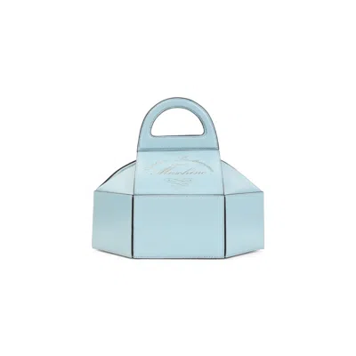 Moschino Cake Box Top Handle Leather Handbag In Blue