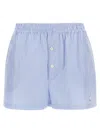 Moschino Striped Cotton Poplin Boxer Shorts In Light Blue