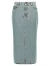 Moschino Women Rivets Denim Skirt In Light Blue