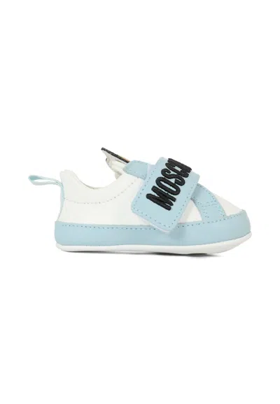 Moschino Kids' Light Blue Sneakers For Baby Boy With Teddy Bear