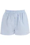 Moschino Light Blue Striped Elegant And Refined Women's Cotton Pants In Blue