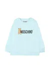Moschino Light Blue T-shirt For Baby Boy With Teddy Bear In Blue