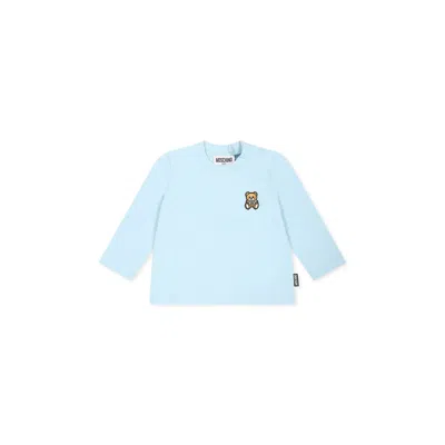 Moschino Light Blue T-shirt For Baby Boy With Teddy Bear
