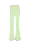 Moschino Viscose Flared Pant With Stretch And Central Pleat In Light Green