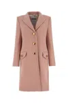 Moschino Structured Wool Blend Coat With Flap Pockets In Light Pink