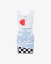 Moschino Lightweight Jersey Dress With Print In Blue