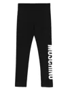 Moschino Legging In Jersey Logo Print In Black