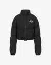 Moschino Lightweight Nylon Down Jacket Laurel Crown Logo In Black