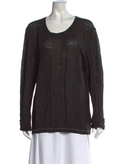 Pre-owned Moschino Linen Crew Neck Sweater In Gray