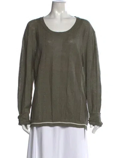 Pre-owned Moschino Linen Crew Neck Sweater In Green