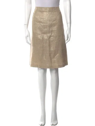 Pre-owned Moschino Linen Knee-length Skirt In Neutral