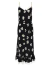 Moschino All-over Daisy Print Silk Twill Midi Dress