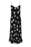 Moschino All-over Daisy Print Silk Twill Midi Dress