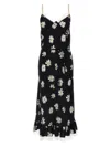 Moschino All-over Daisy Print Silk Twill Midi Dress