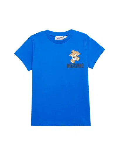Moschino Little Boy's & Boy's Logo Teddy Bear Crewneck T-shirt In Blue