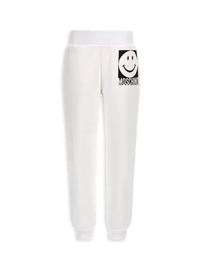 Moschino Little Kid's & Kid's Smiley Face Joggers In White