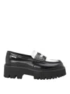 Moschino Colour-block Leather Platform Loafers In Black