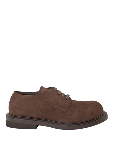 Moschino Lace-up Brogues Leather Sole In Brown