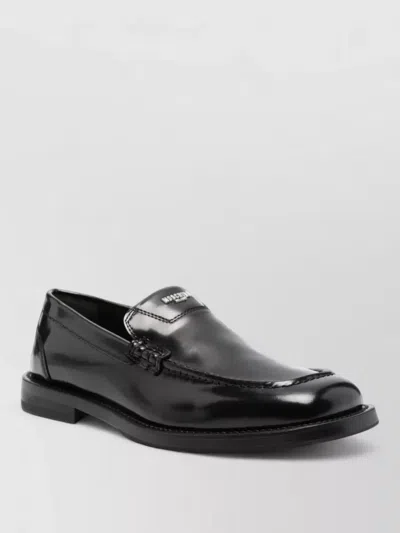 Moschino Loafers Round Toe Smooth Finish Durable Sole In Black
