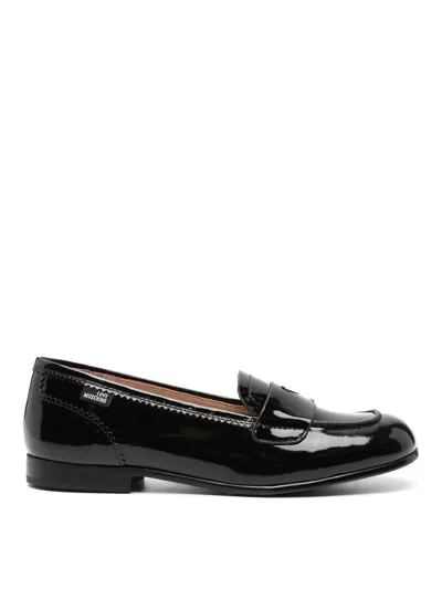 Moschino Loafers With Logo Detail In Black