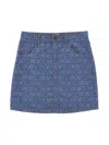 Moschino Logo Denim Skirt In 蓝色