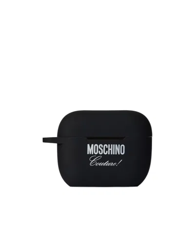 Moschino Logo Airpods Pro Headset Protective Cover In Black
