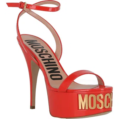 MOSCHINO MOSCHINO LOGO ANKLE STRAP PLATFORM SANDAL