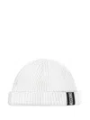 Moschino Logo-patch Beanie In Weiss
