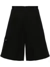 Moschino Logo-appliqué Bermuda Shorts In Black