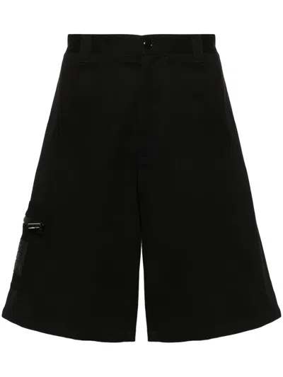 Moschino Logo-appliqué Bermuda Shorts In Black