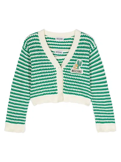 Moschino Kids' Logo-appliqué Knitted Set In Green