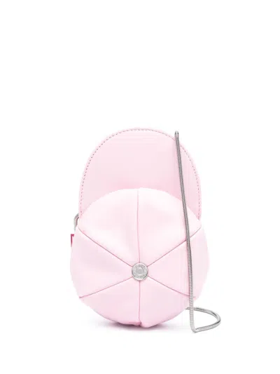 MOSCHINO LOGO-APPLIQUÉ LEATHER CROSSBODY BAG