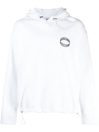 Moschino Logo-appliqué Organic Cotton Sweatshirt In White
