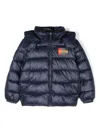 Moschino Logo-appliqué Puffer Jacker In Blue