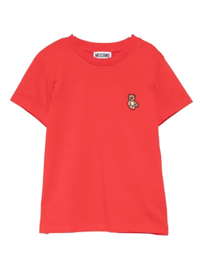 Moschino Kids' Logo-appliqué T-shirt In Red