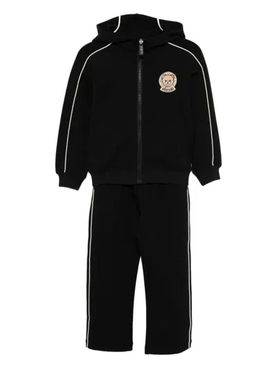 Moschino Kids' Logo-appliqué Tracksuit In Black