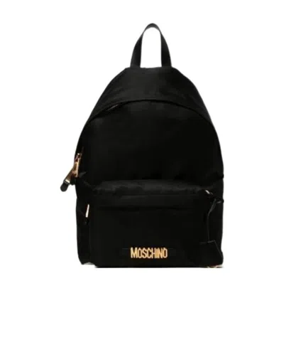 Moschino Logo Backpack In Black