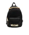 Moschino Logo Backpack In Black