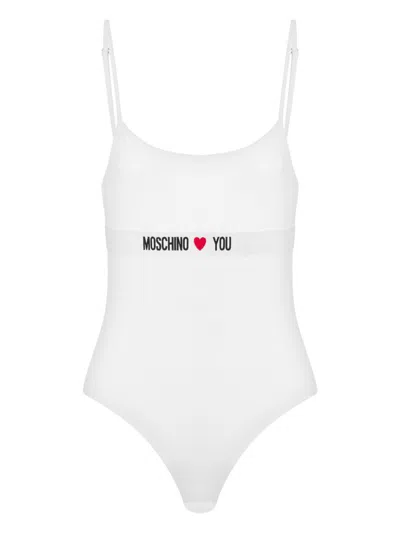 Moschino Logo-band Bodysuit In White