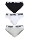 Moschino Logo-band Briefs (pack Of Three) In Multi